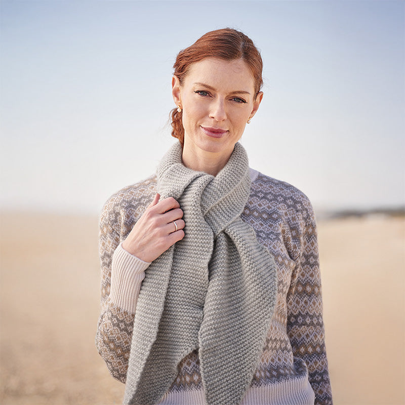Cashmere 12 Ply Purl Knit Scarf