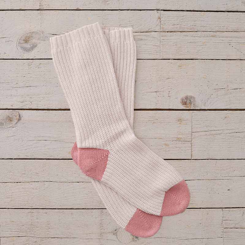 Cashmere 4 Ply Rib Bed Socks