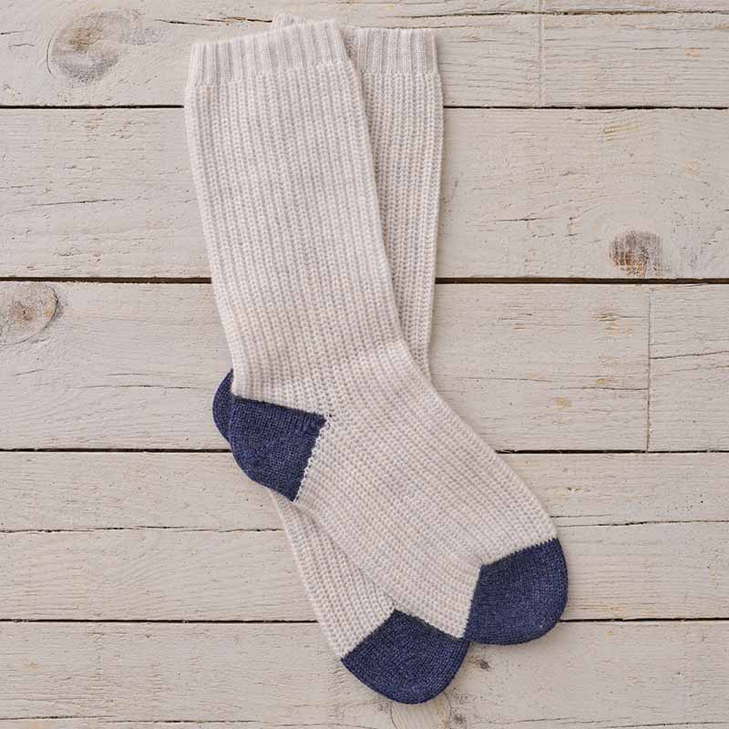 Cashmere 4 Ply Rib Bed Socks