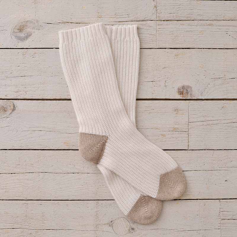 Cashmere 4 Ply Rib Bed Socks