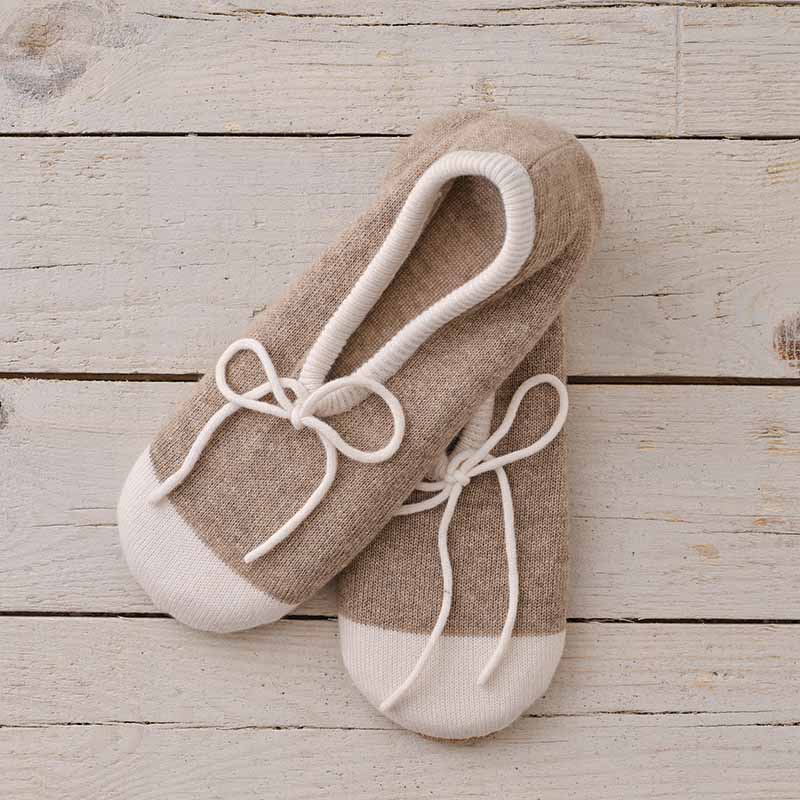 Cashmere Contrast Toe Slippers