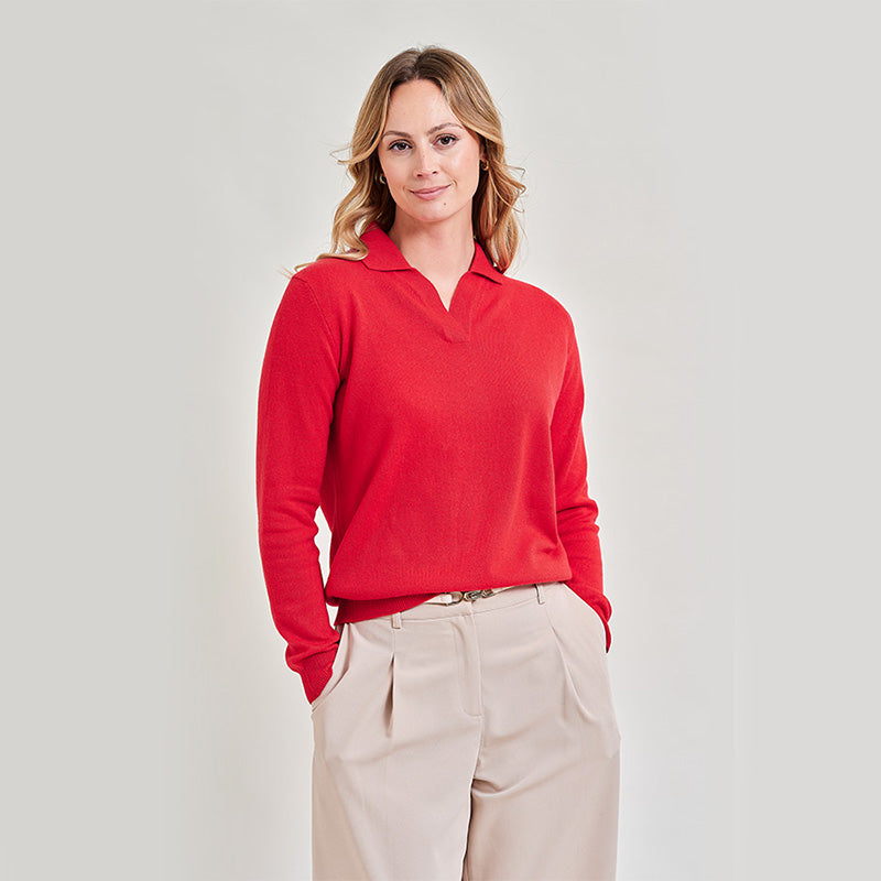 Heather Shirt Collar Cashmere Sweater