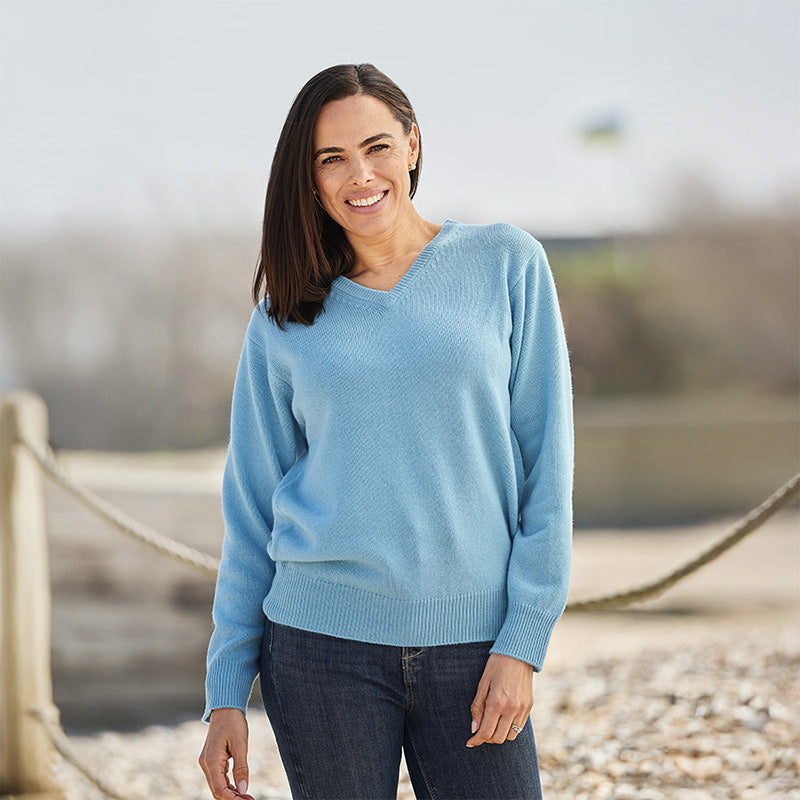 Melissa V-Neck 2 Ply Cashmere Sweater