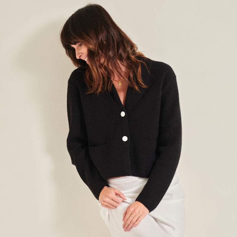 The Cosy 4 Ply Cashmere Collar Cardigan