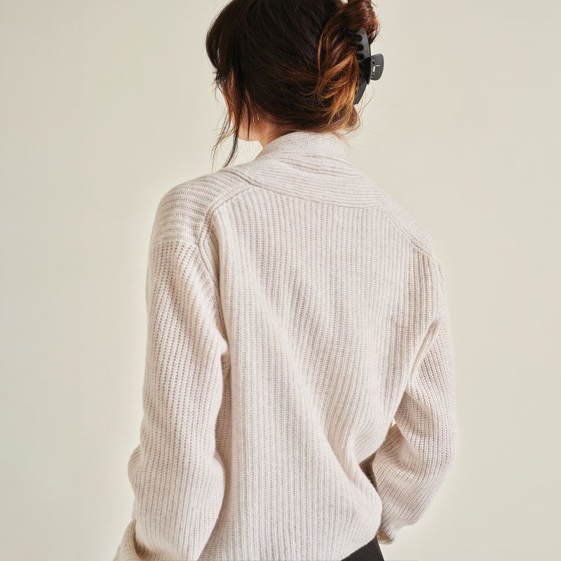The Cosy 4 Ply Cashmere Collar Cardigan