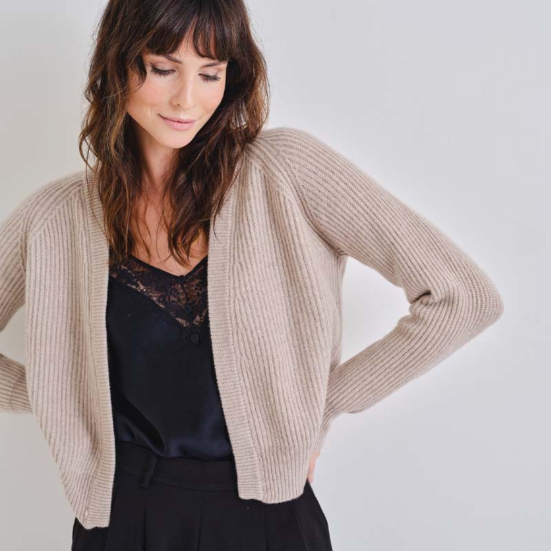 The Cashmere Essential Rib Cardigan