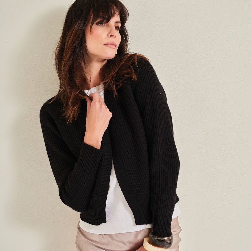 The Cashmere Essential Rib Cardigan