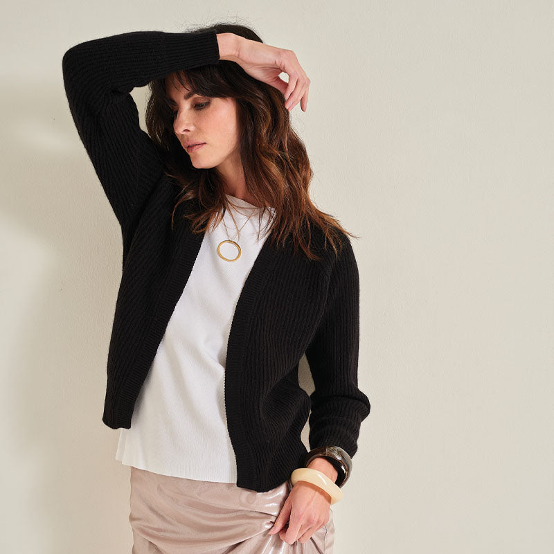 The Cashmere Essential Rib Cardigan