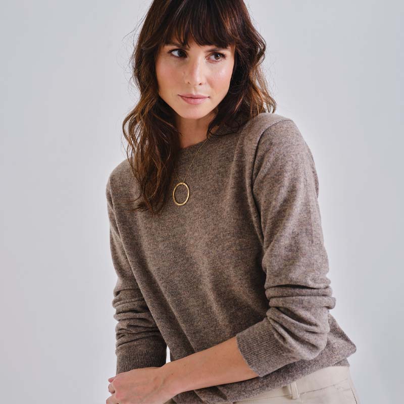 The Cashmere Fitted Crew Neck Sweater