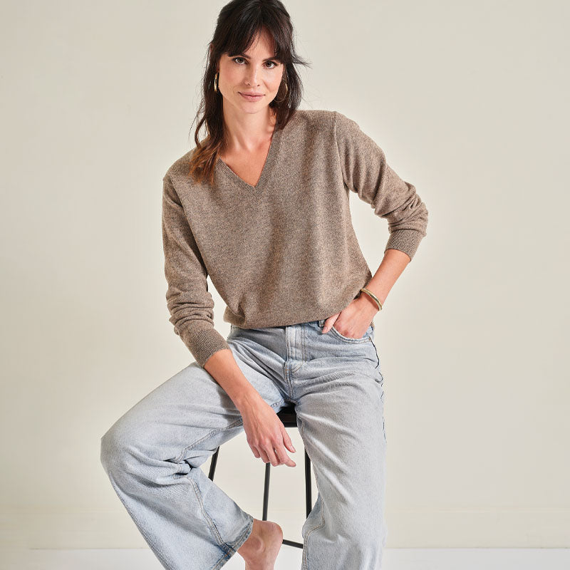 The Cashmere Fitted V Neck Sweater