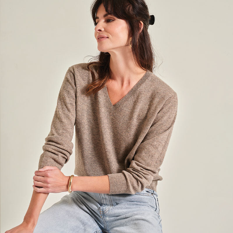 The Cashmere Fitted V Neck Sweater