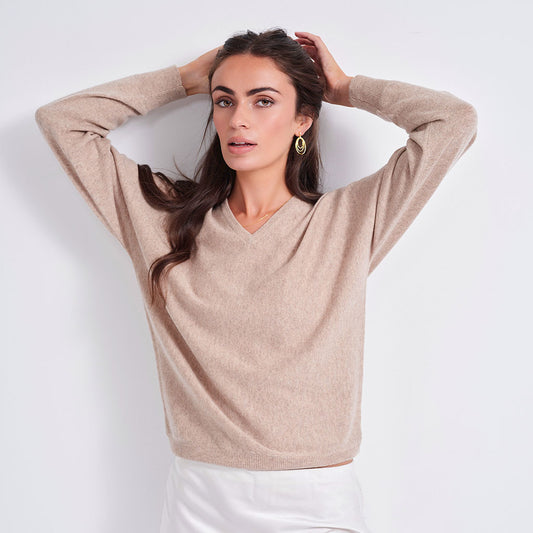 The Dolman Cashmere V-Neck Sweater
