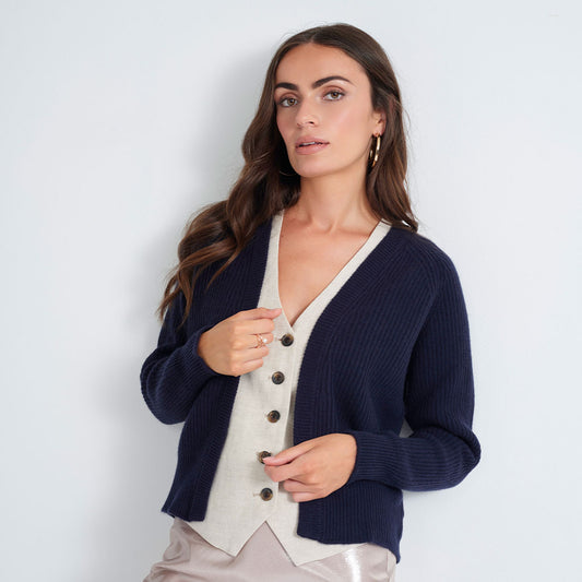 The Cashmere Essential Rib Cardigan