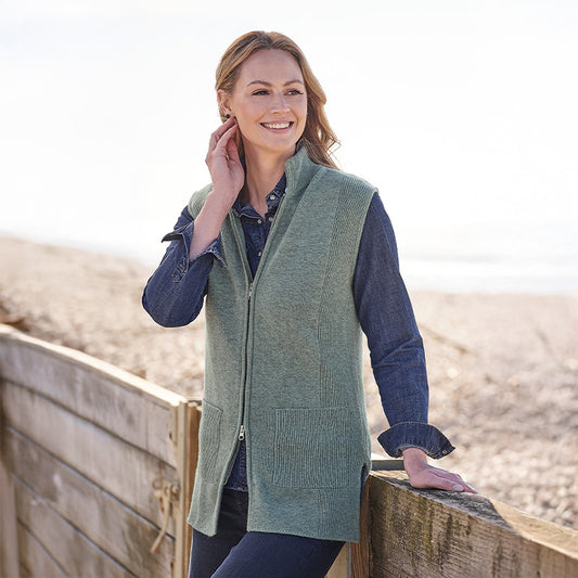 Anya 4 Ply Cashmere Zip Up Gilet