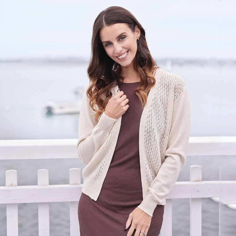 Carmela Pointelle Cashmere Cardigan
