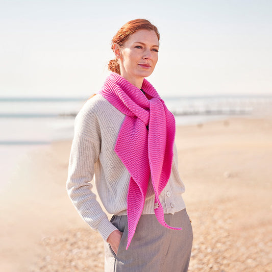Cashmere 12 Ply Purl Knit Scarf