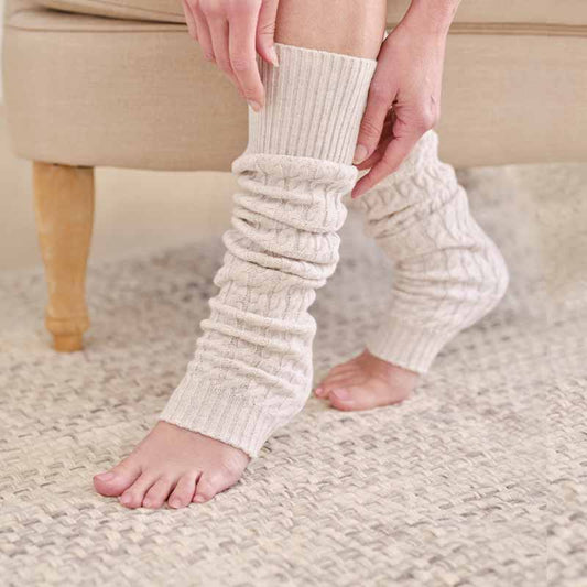 Cashmere 4 Ply Cable Leg Warmers