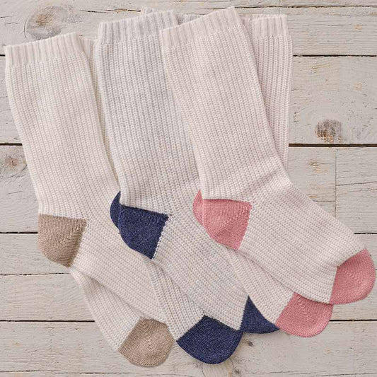 Cashmere 4 Ply Rib Bed Socks