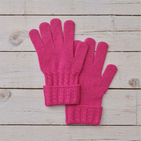 Cashmere Cable Cuff Gloves