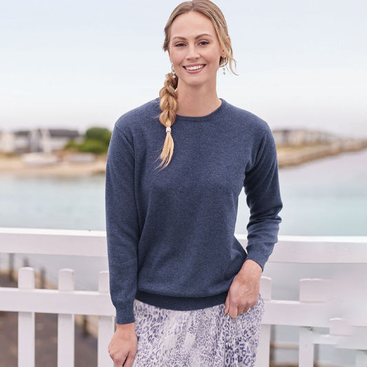 Evelyn 2 Ply Crew Neck Cashmere Sweater
