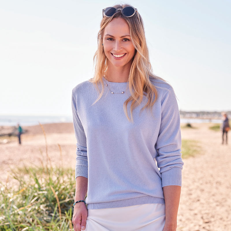 Evelyn 2 Ply Crew Neck Cashmere Sweater