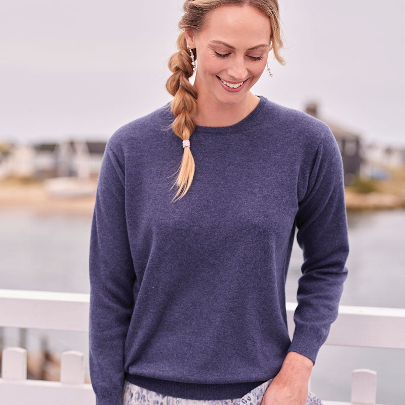 Evelyn 2 Ply Crew Neck Cashmere Sweater