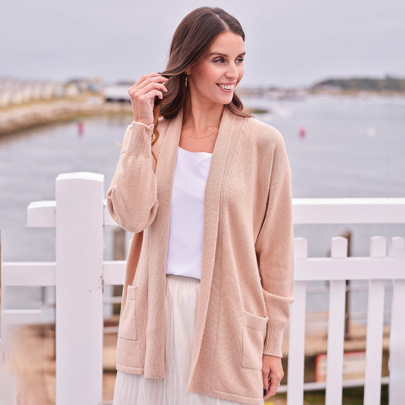 Georgina 4 Ply Edge to Edge Cashmere Cardigan