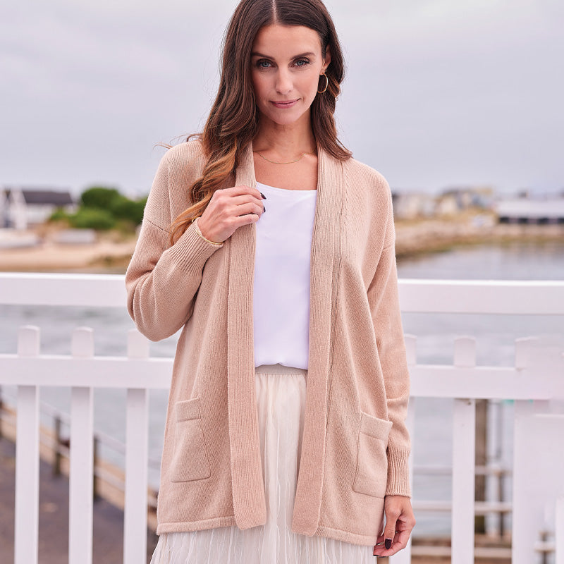 Georgina 4 Ply Edge to Edge Cashmere Cardigan