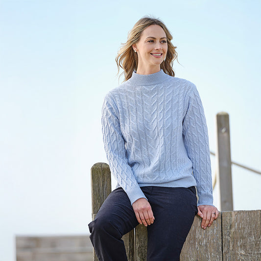 Isabella 4 Ply Cashmere Cable Turtle Neck