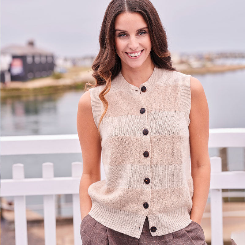 Kenzie 6 Ply Cashmere Button Gilet
