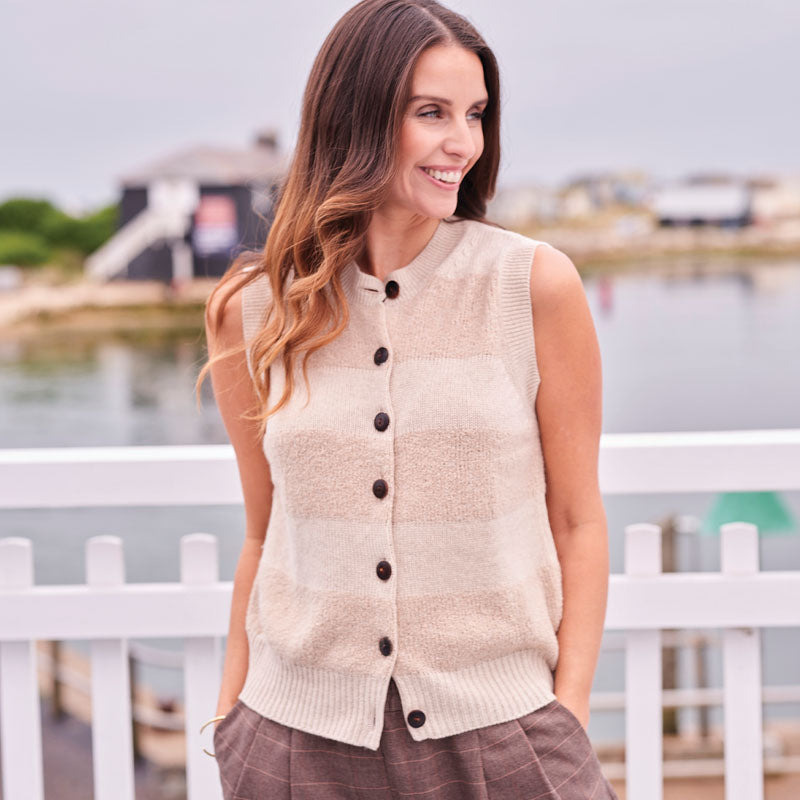 Kenzie 6 Ply Cashmere Button Gilet