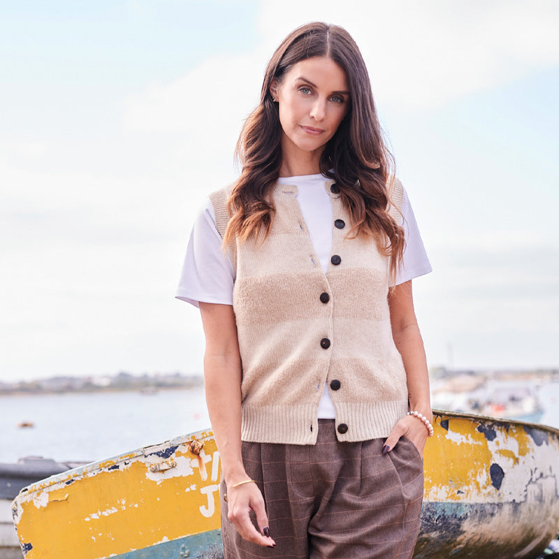 Kenzie 6 Ply Cashmere Button Gilet