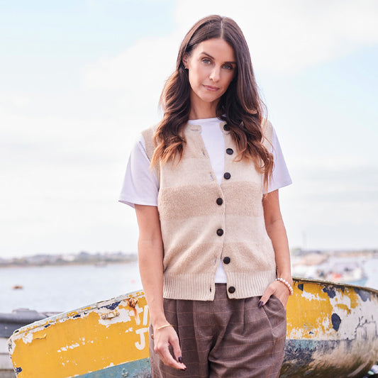 Kenzie 6 Ply Cashmere Button Gilet