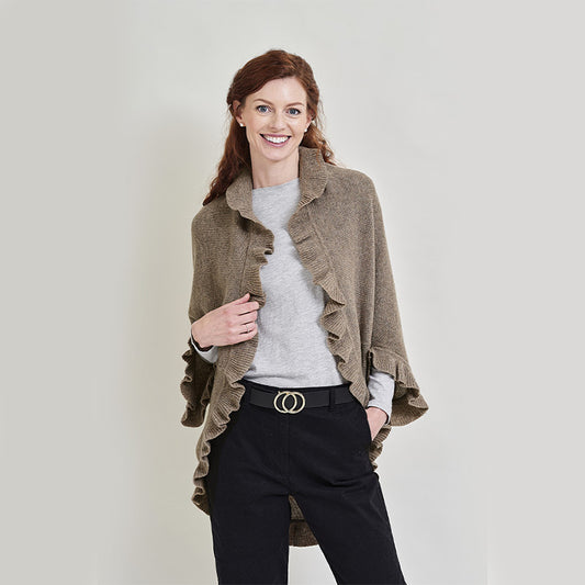 Kylie 4 Ply Cashmere Frilled Shrug