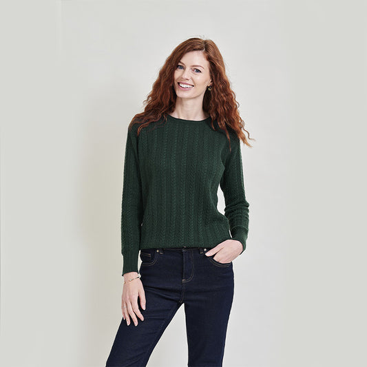 Luna Cashmere Cable Crew Neck