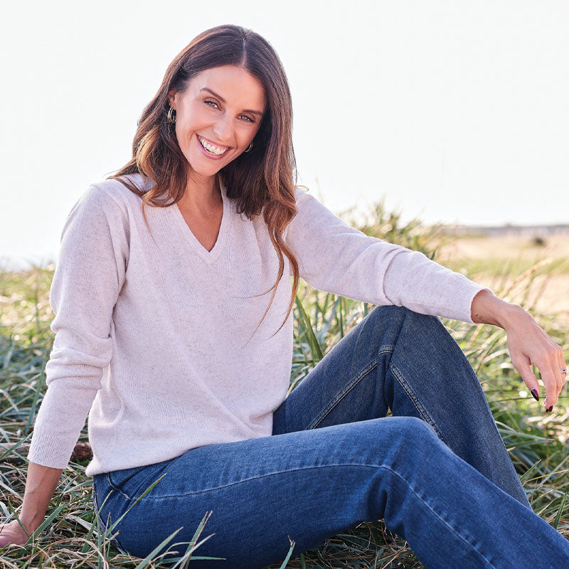 Melissa V-Neck 2 Ply Cashmere Sweater