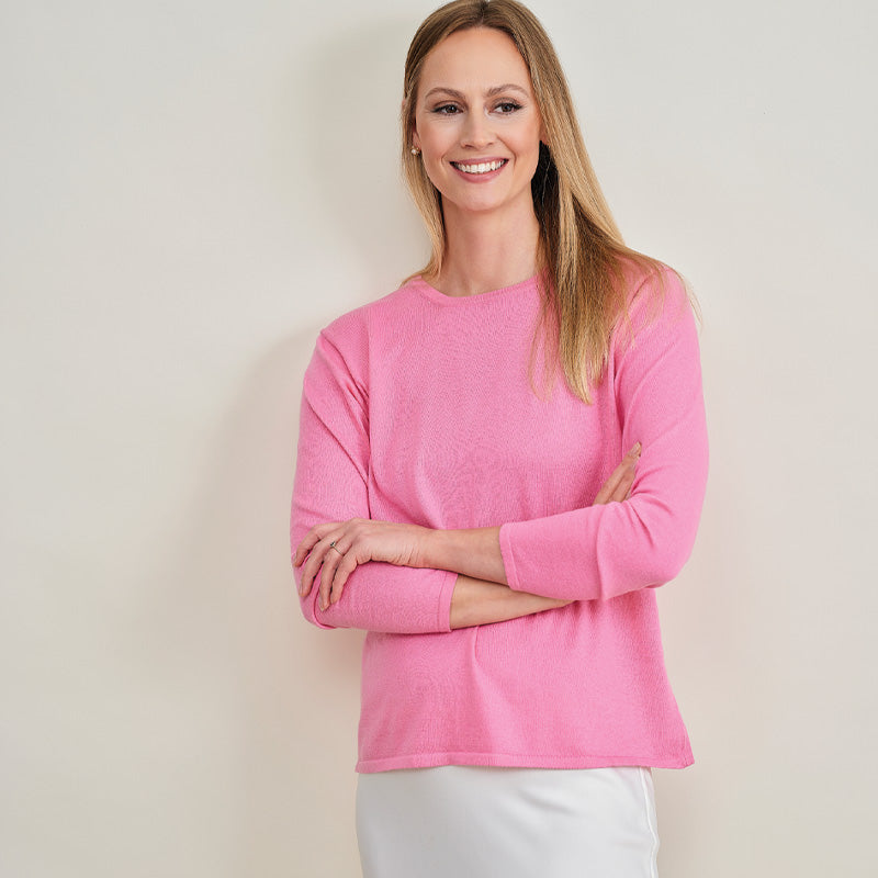 Michaela Cashmere Cotton Crew Neck Sweater