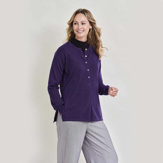 Quinn High Vent Cashmere Cardigan