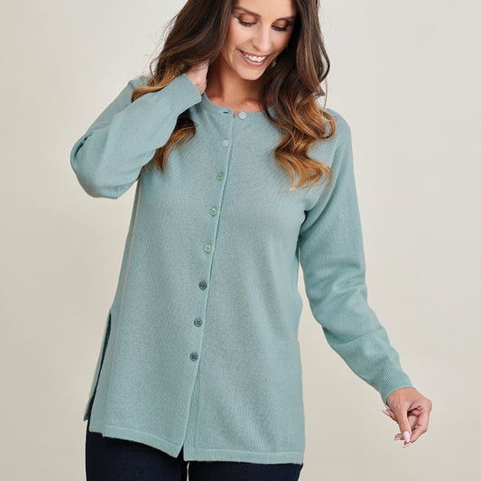 Quinn High Vent Cashmere Cardigan