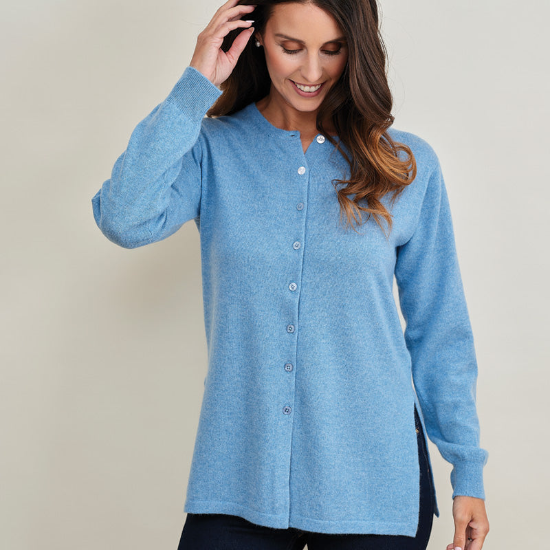 Quinn High Vent Cashmere Cardigan