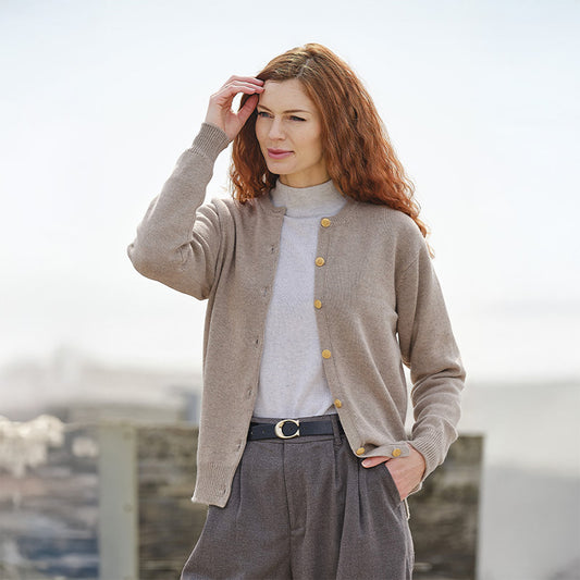 Teresa 4 Ply Cashmere Crew Neck Cardigan