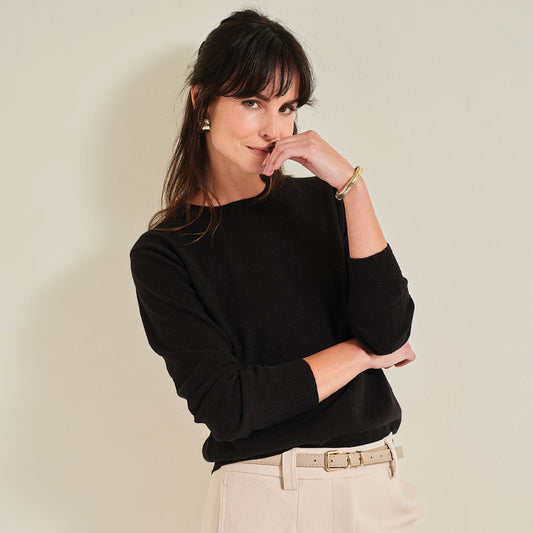 The Cashmere Fitted Crew Neck Sweater