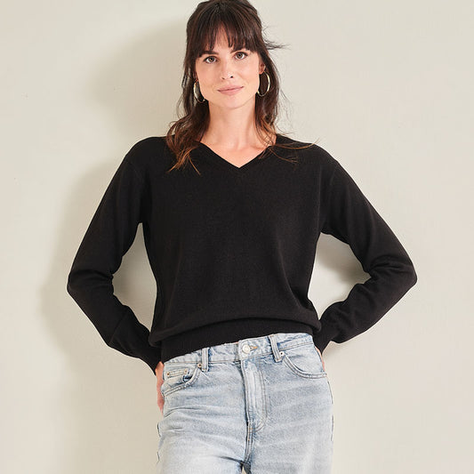 The Cashmere Fitted V Neck Sweater