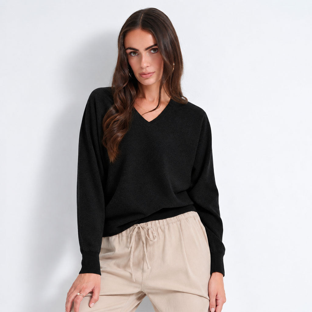 The Dolman Cashmere V-Neck Sweater