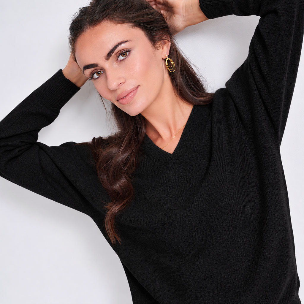 The Dolman Cashmere V-Neck Sweater