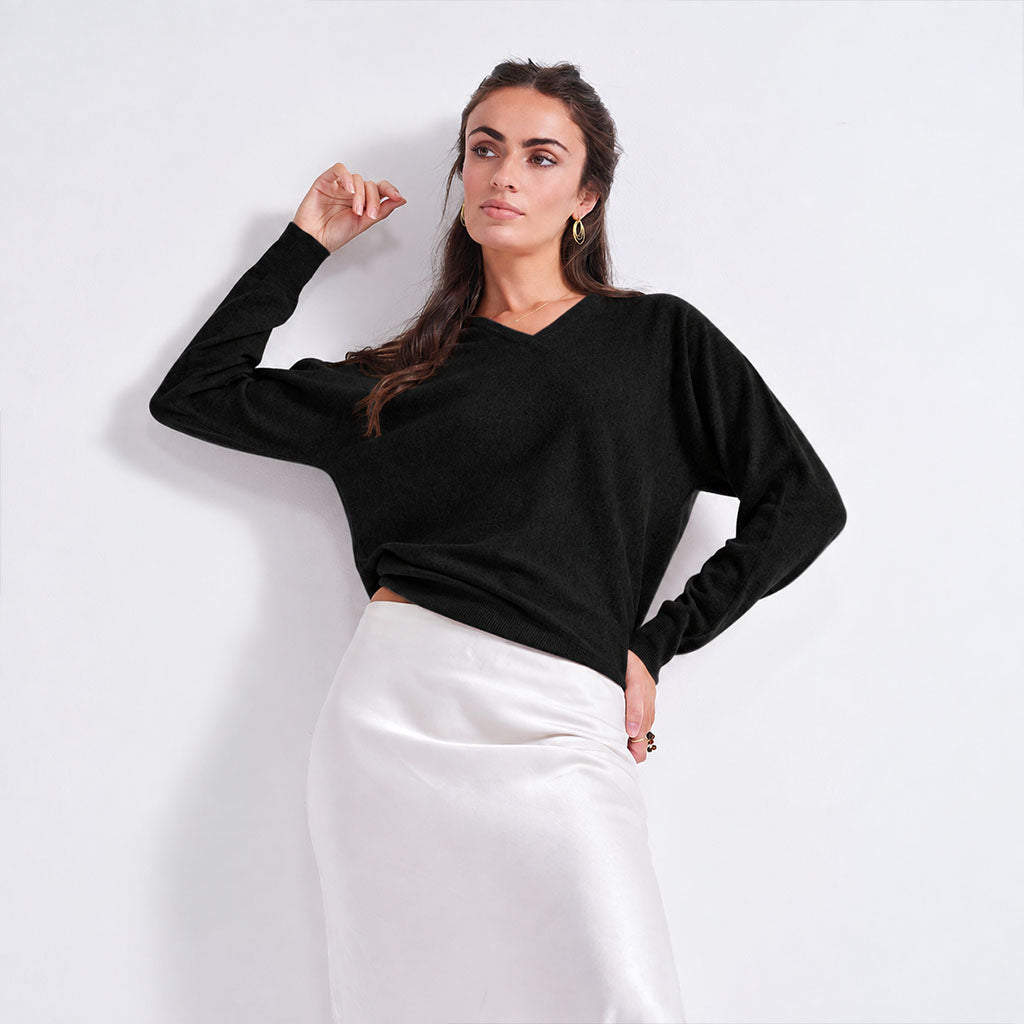 The Dolman Cashmere V-Neck Sweater