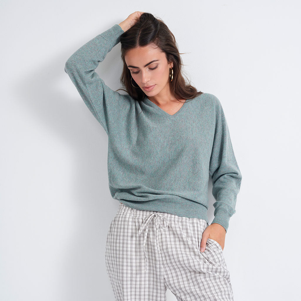 The Dolman Cashmere V-Neck Sweater