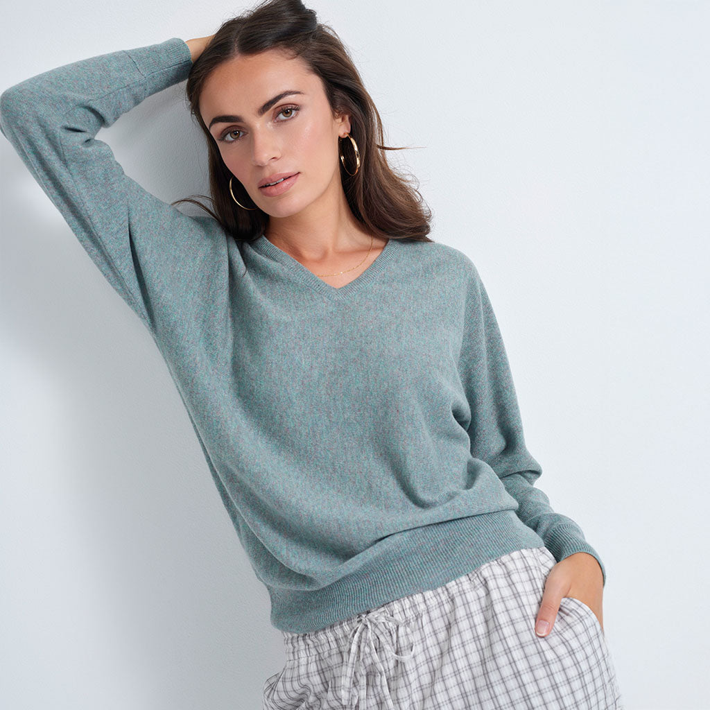 The Dolman Cashmere V-Neck Sweater