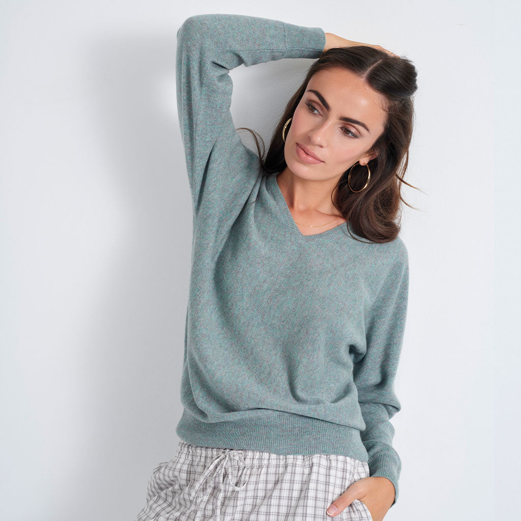The Dolman Cashmere V-Neck Sweater
