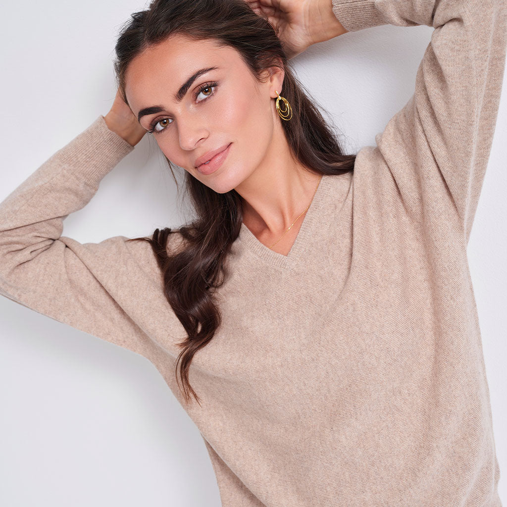 The Dolman Cashmere V-Neck Sweater